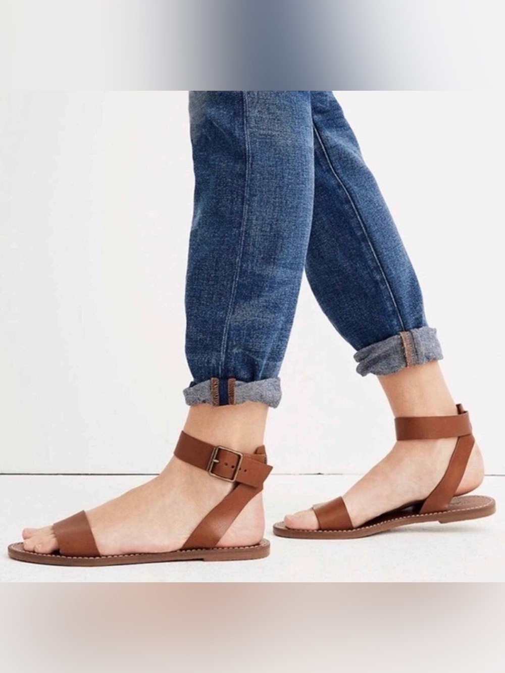 Madewell The Boardwalk Leather Sandals Women's Size, 8 Ankle Strap